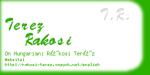 terez rakosi business card